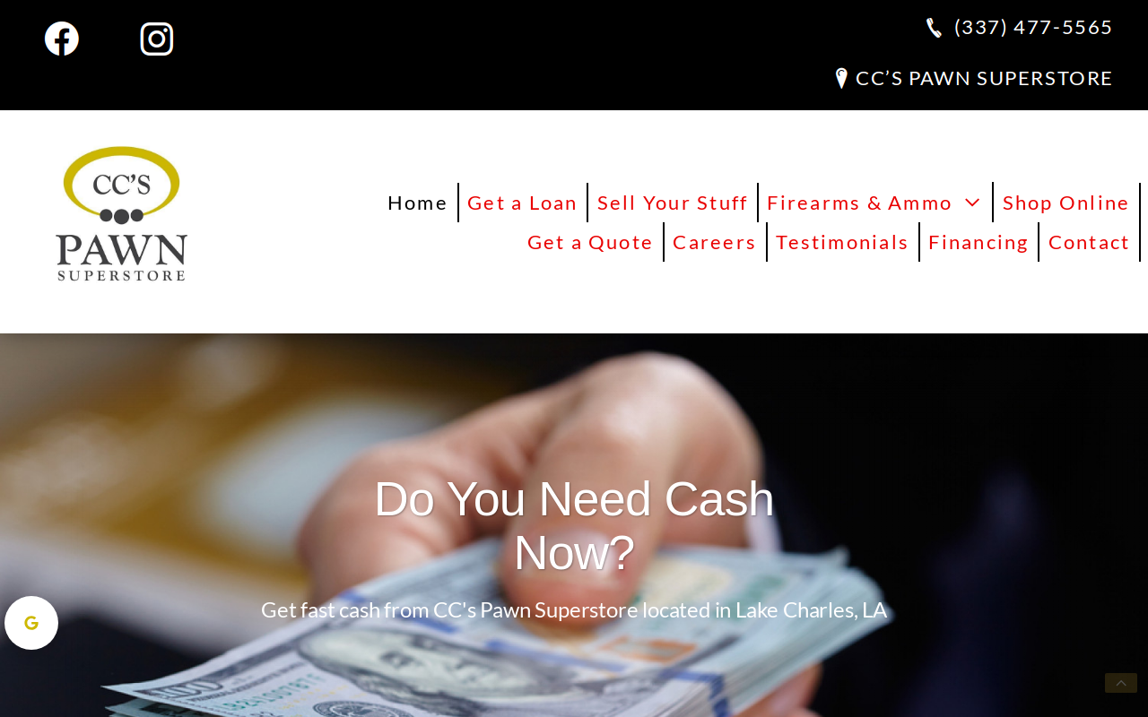 CC's Pawn Superstore website preview