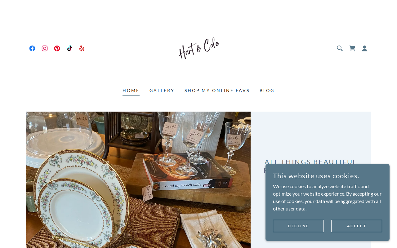 Hart & Cole Interior Consignment website preview