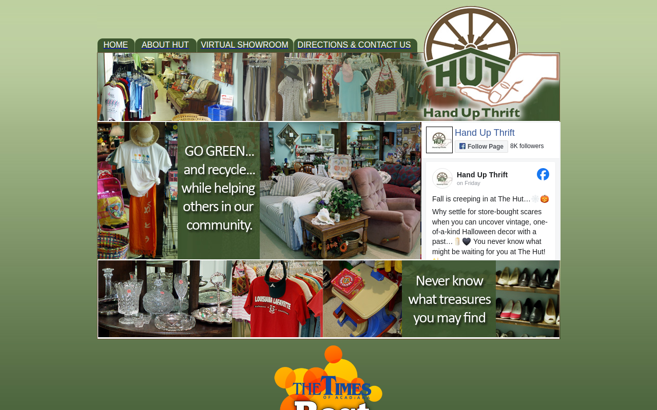 Hand Up Thrift website preview
