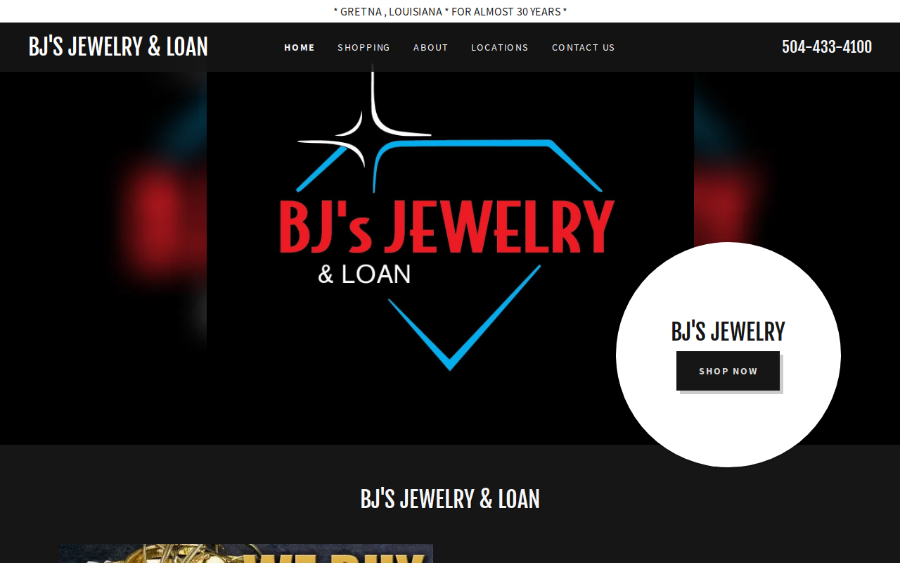 BJ's Jewelry and Loan website preview