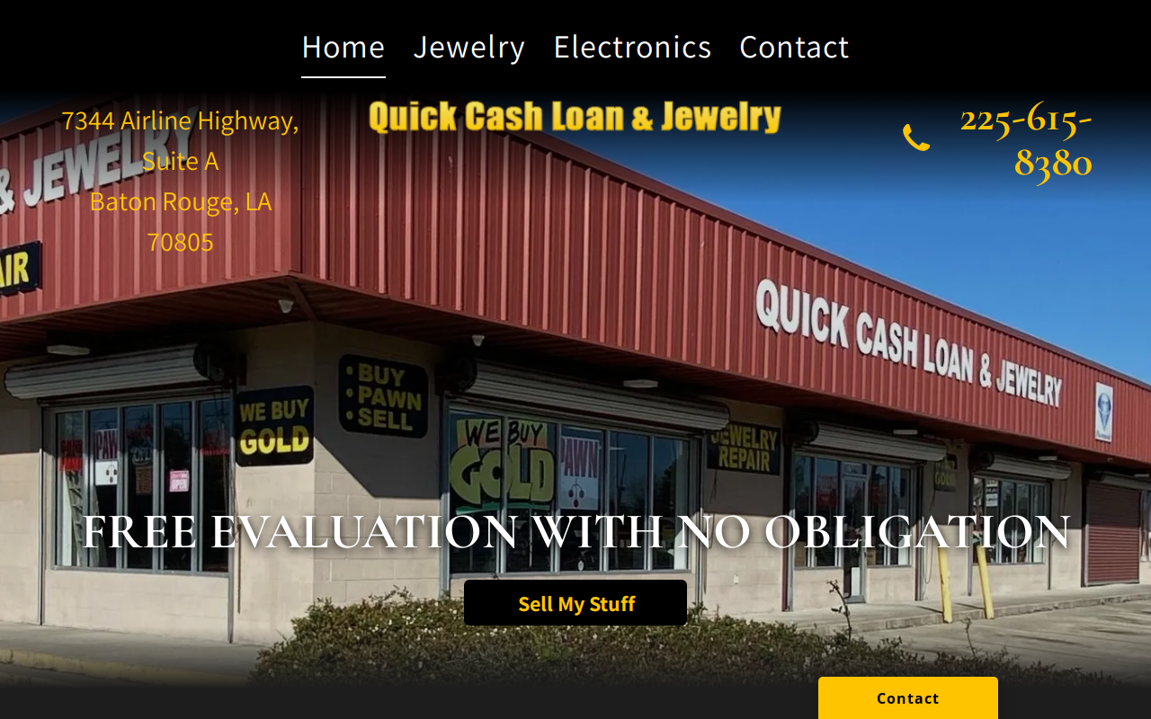 Quick Cash Loan & Jewelry Inc. website preview