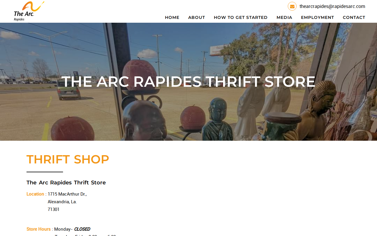The Arc Thrift Store website preview