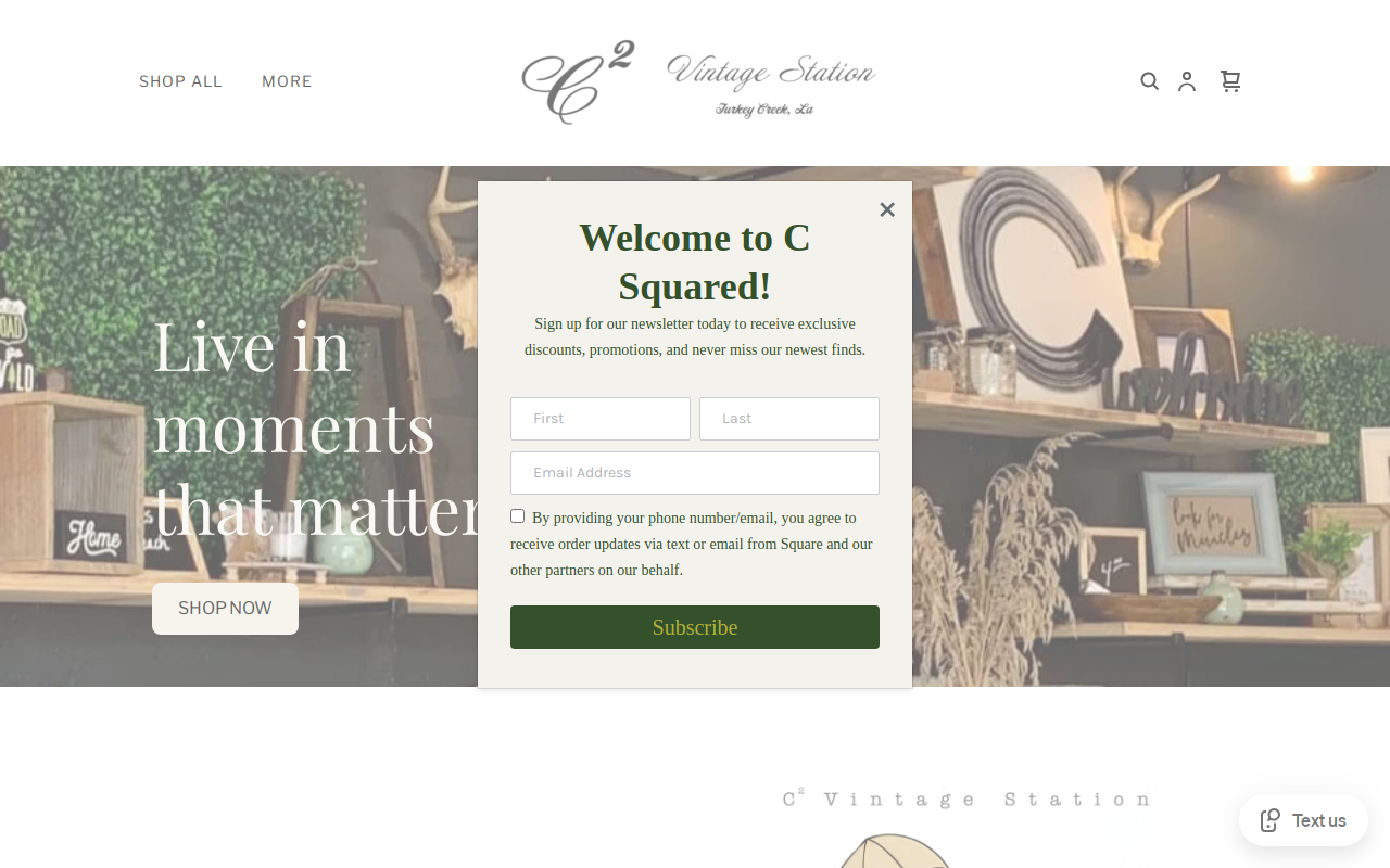 C ² Vintage Station website preview