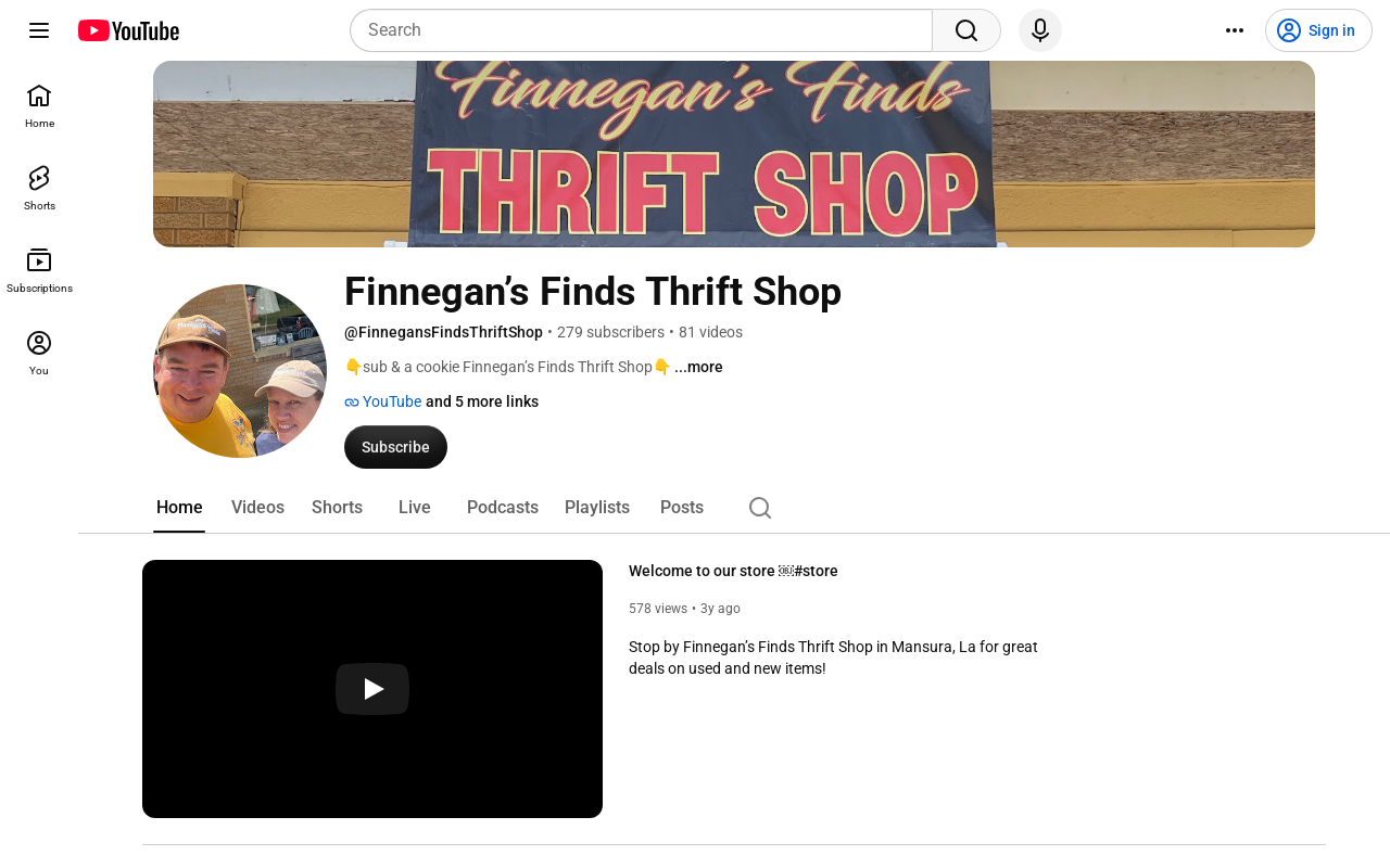 Finnegan's Finds Thrift Shop website preview