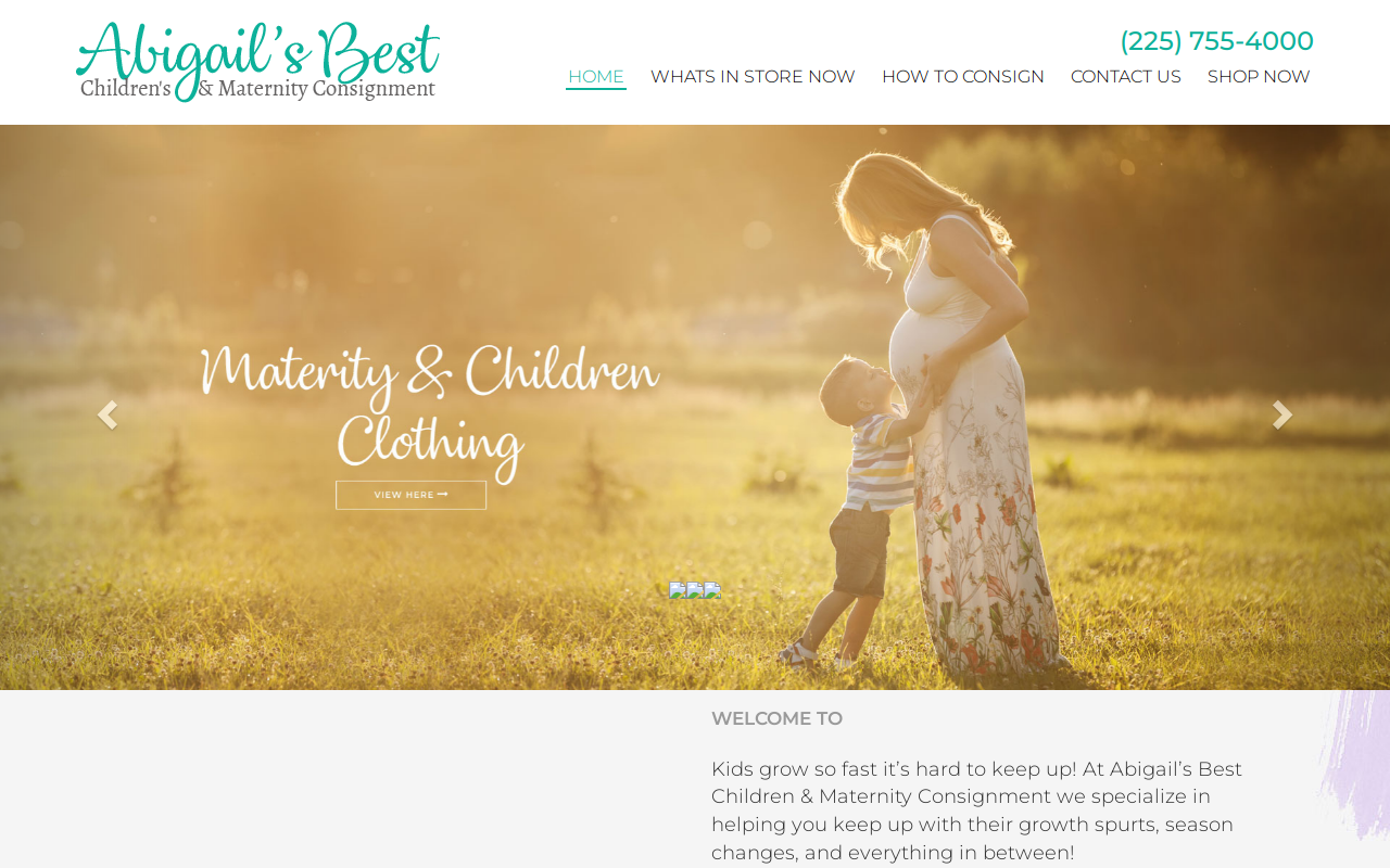 Abigail's Best Children's & Maternity Consignment website preview