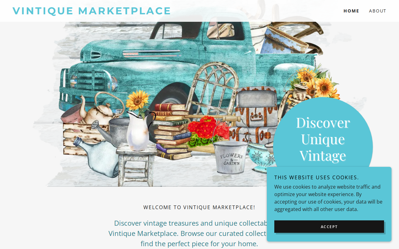 Vintique Marketplace website preview