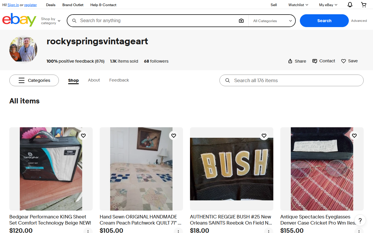 Rocky Springs Vintage website preview