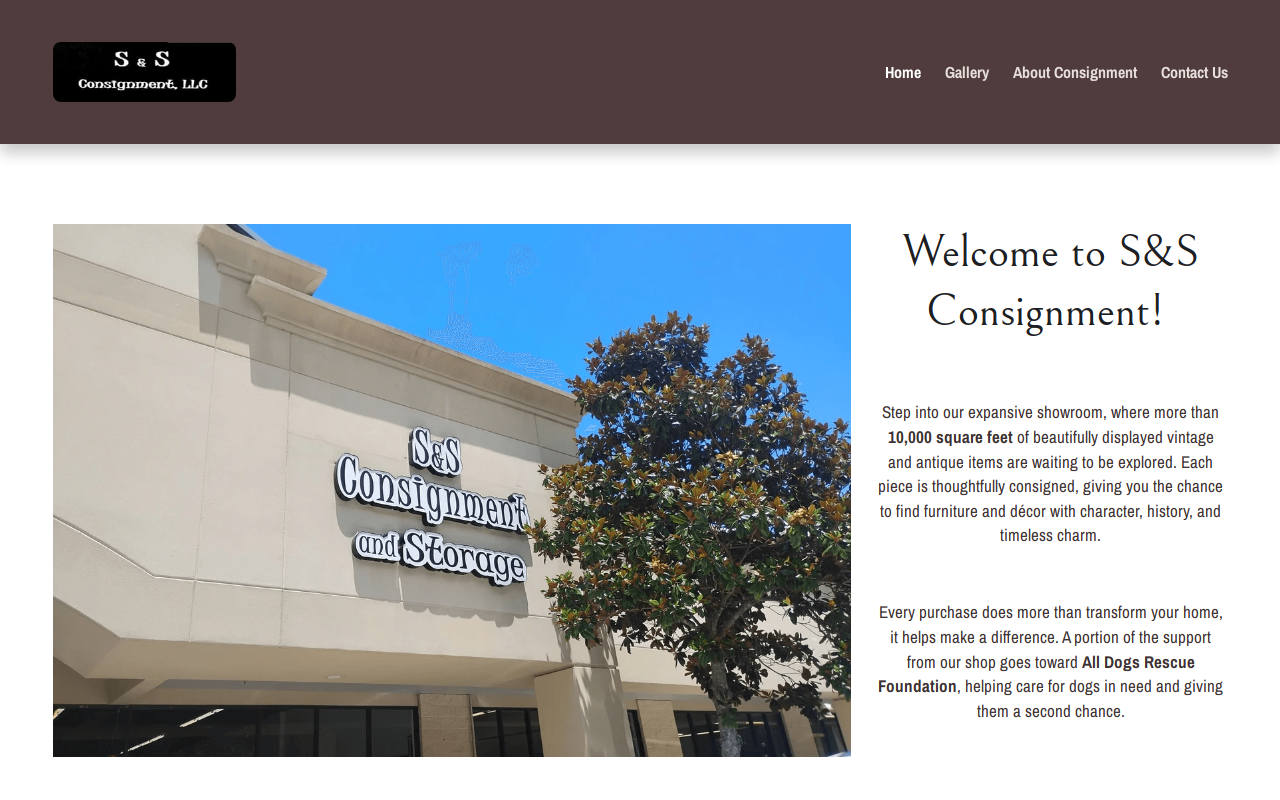 S & S Consignment website preview