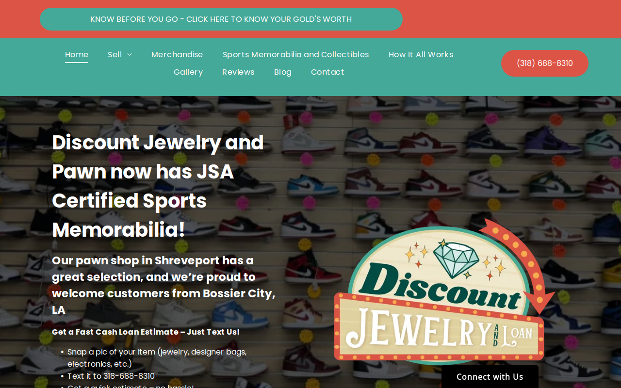 Discount Jewelry and Loan website preview