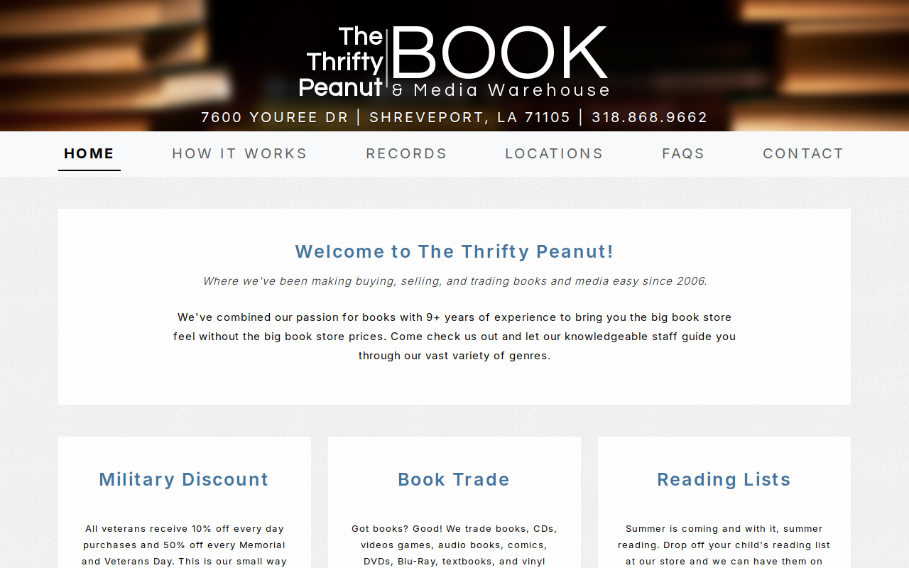Thrifty Peanut website preview