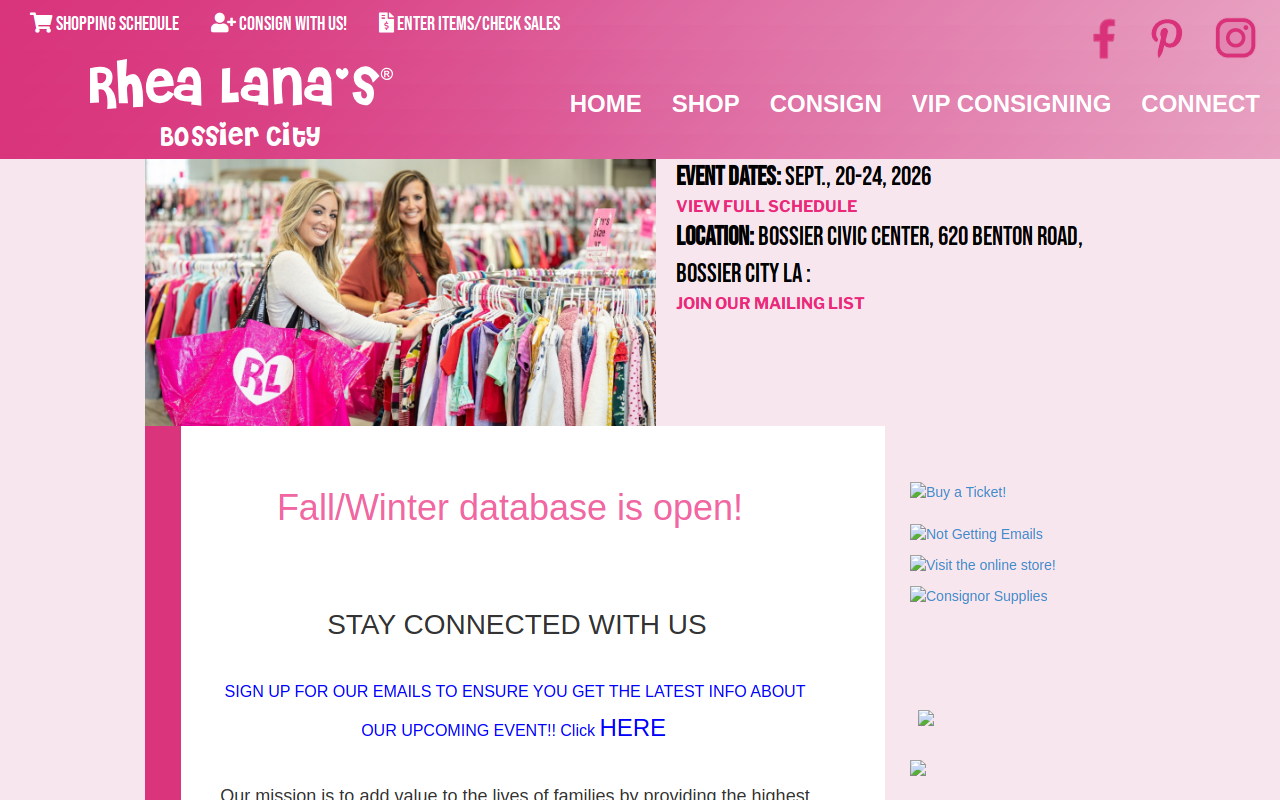 Rhea Lana's of Bossier City website preview