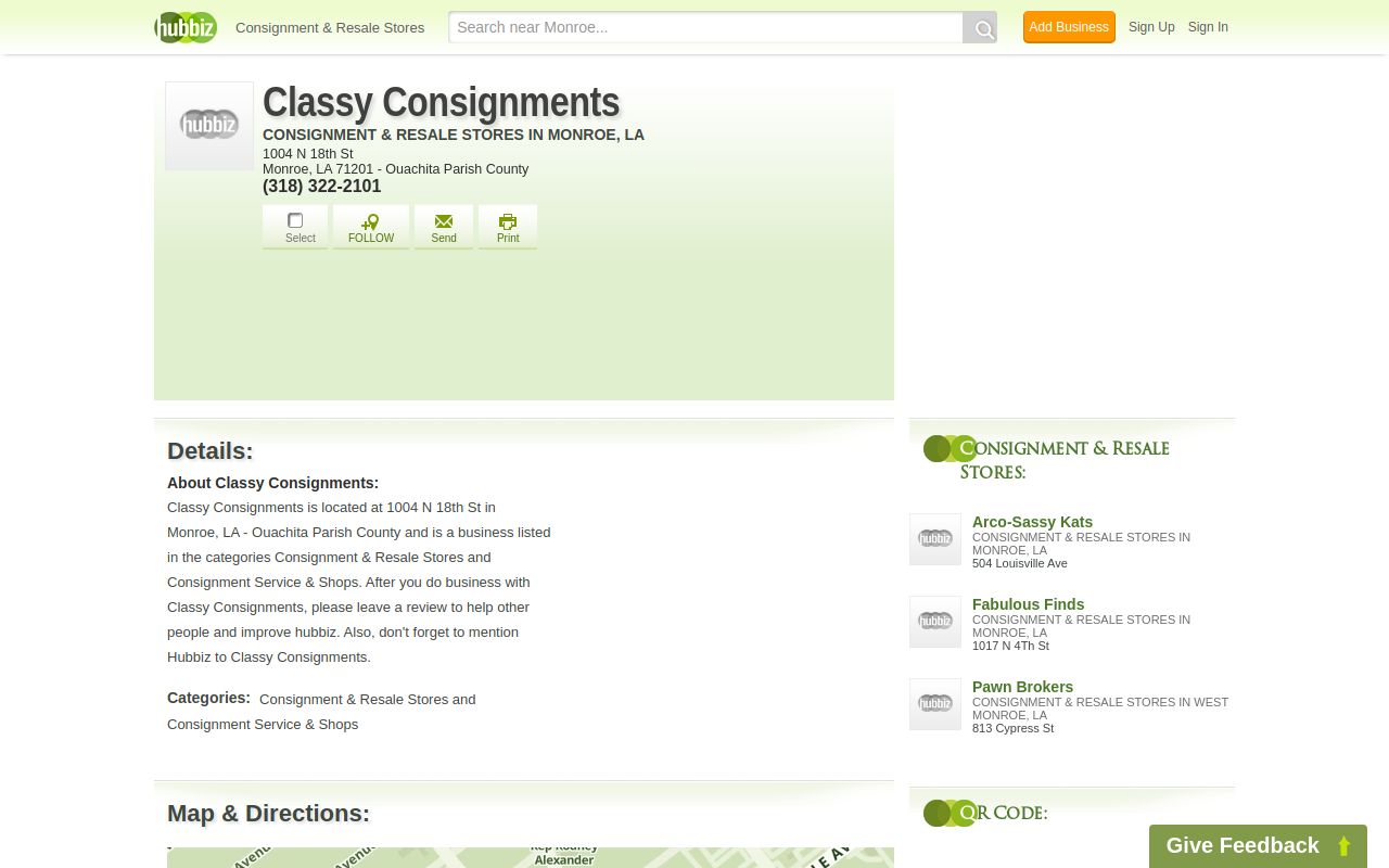Classy Consignments website preview