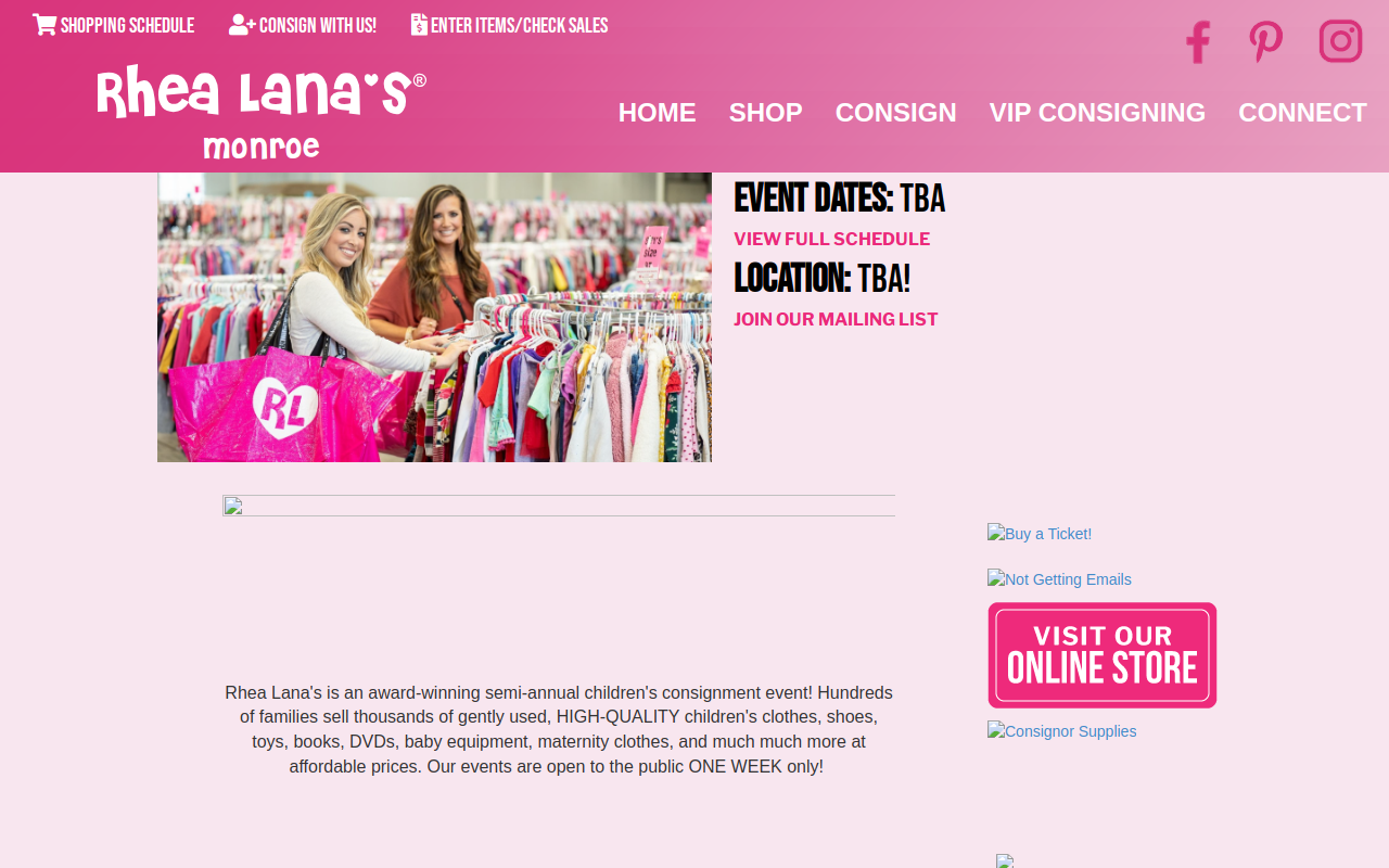 Rhea Lana's of Monroe website preview