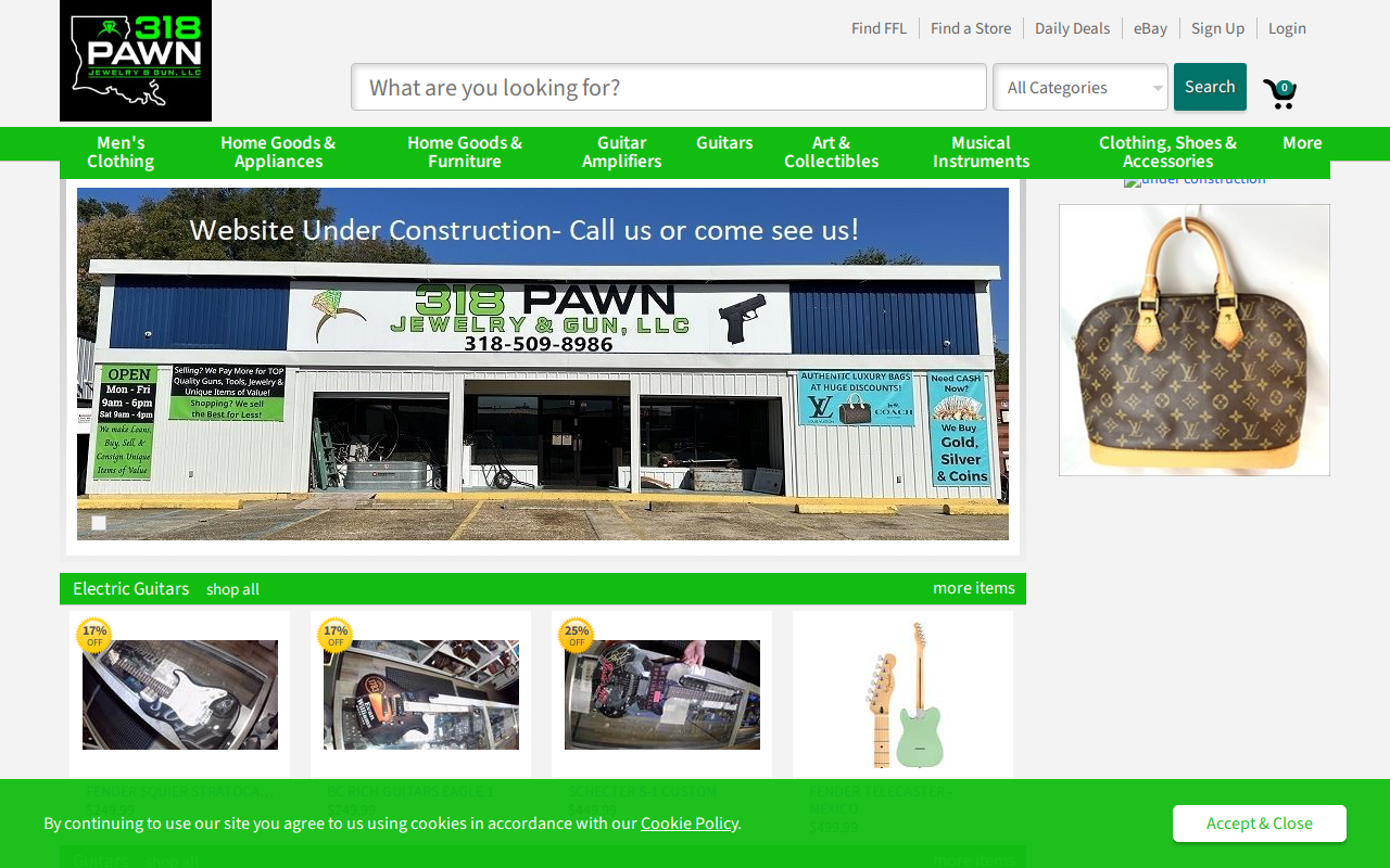 318 Pawn Jewelry & Gun website preview