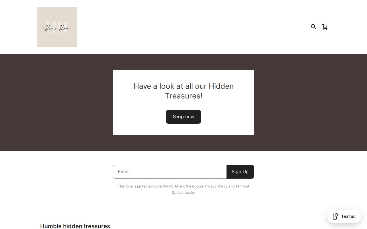 Humbly Hidden Treasures website preview