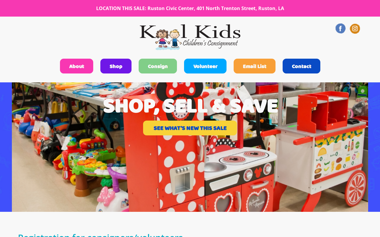 Kool Kids Children's Consignment website preview