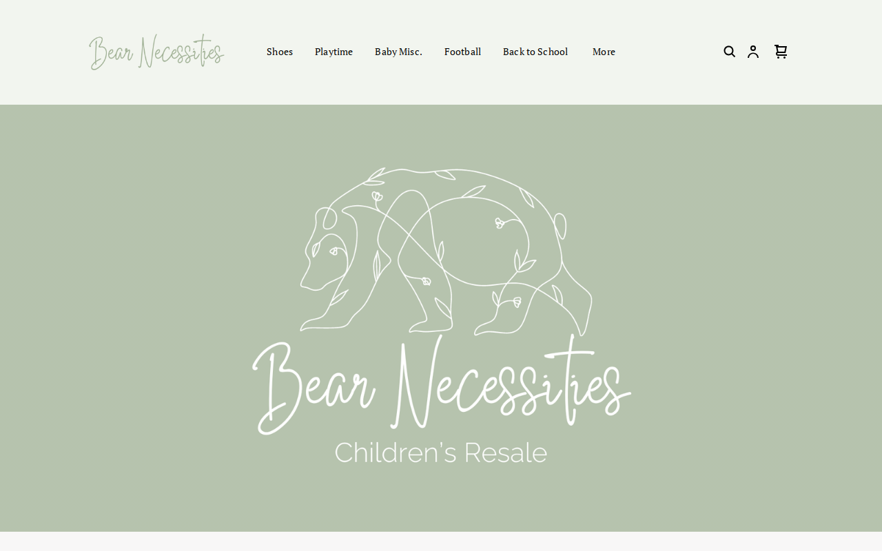 Bear Necessities Children's Resale website preview