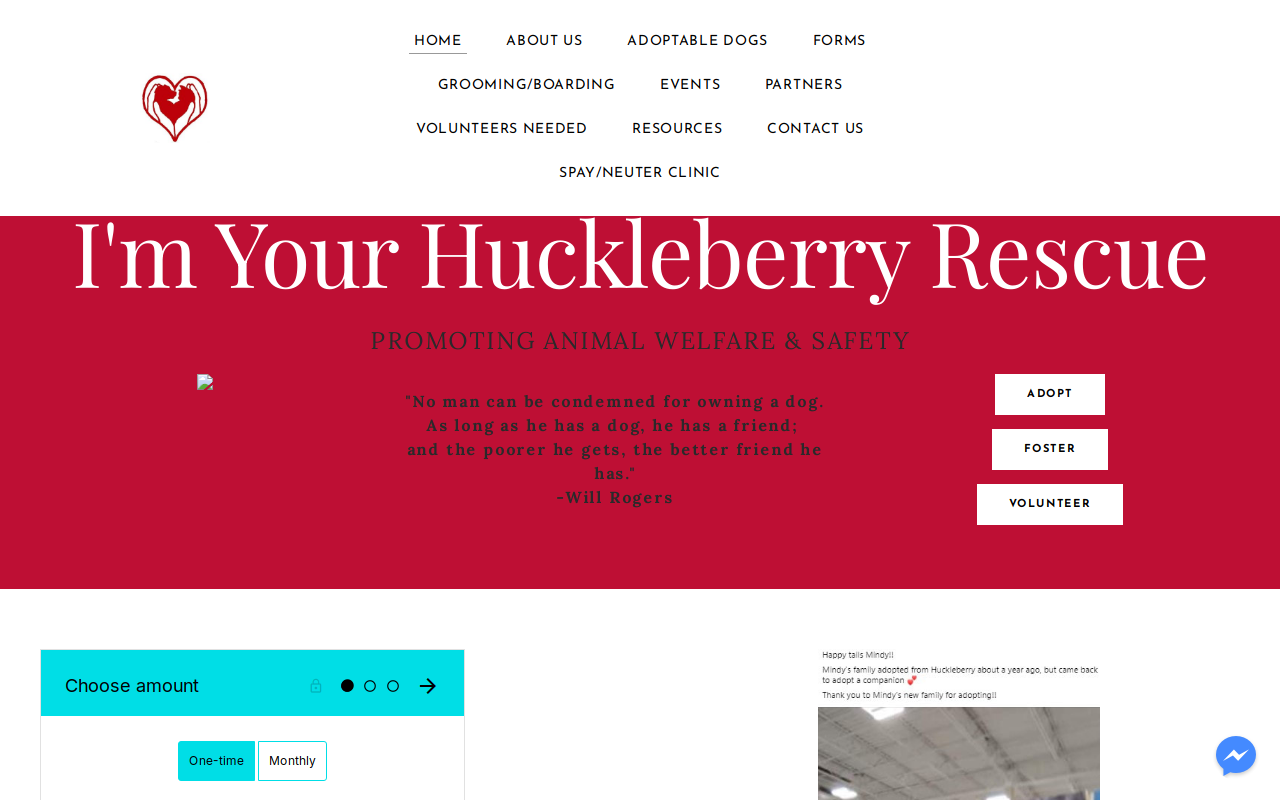 Huckleberry’s Closet website preview
