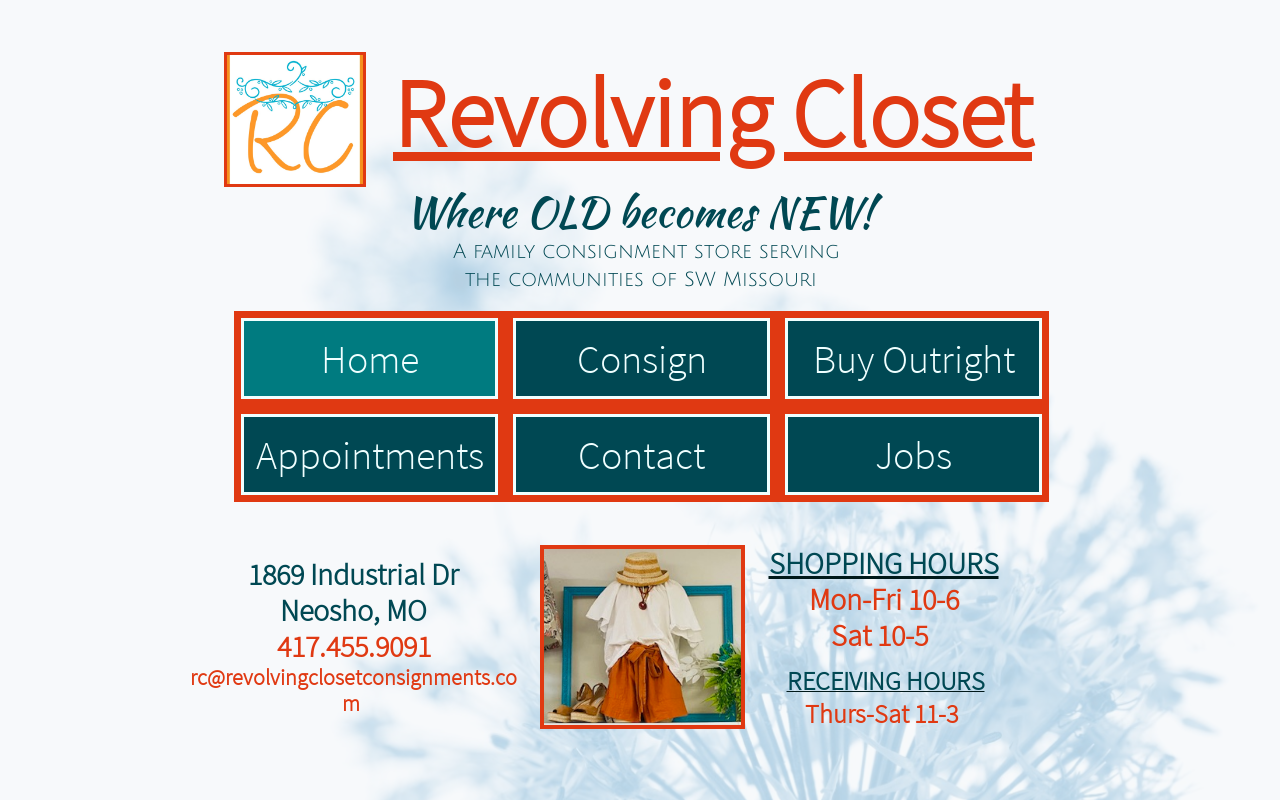 The Revolving Closet website preview