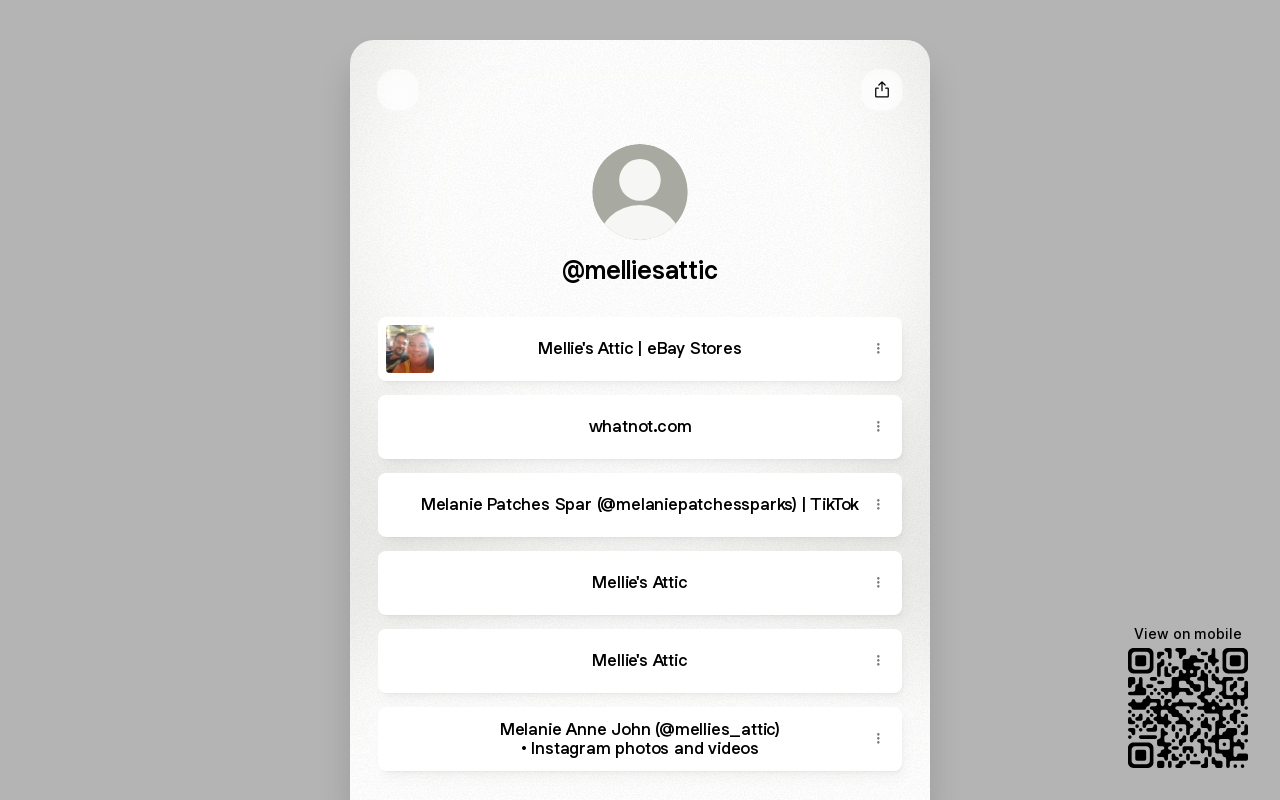 Mellie's Attic website preview
