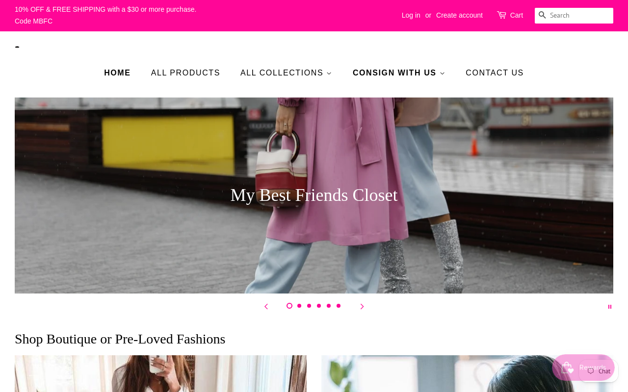My Best Friends Closet Consignment and Boutique website preview