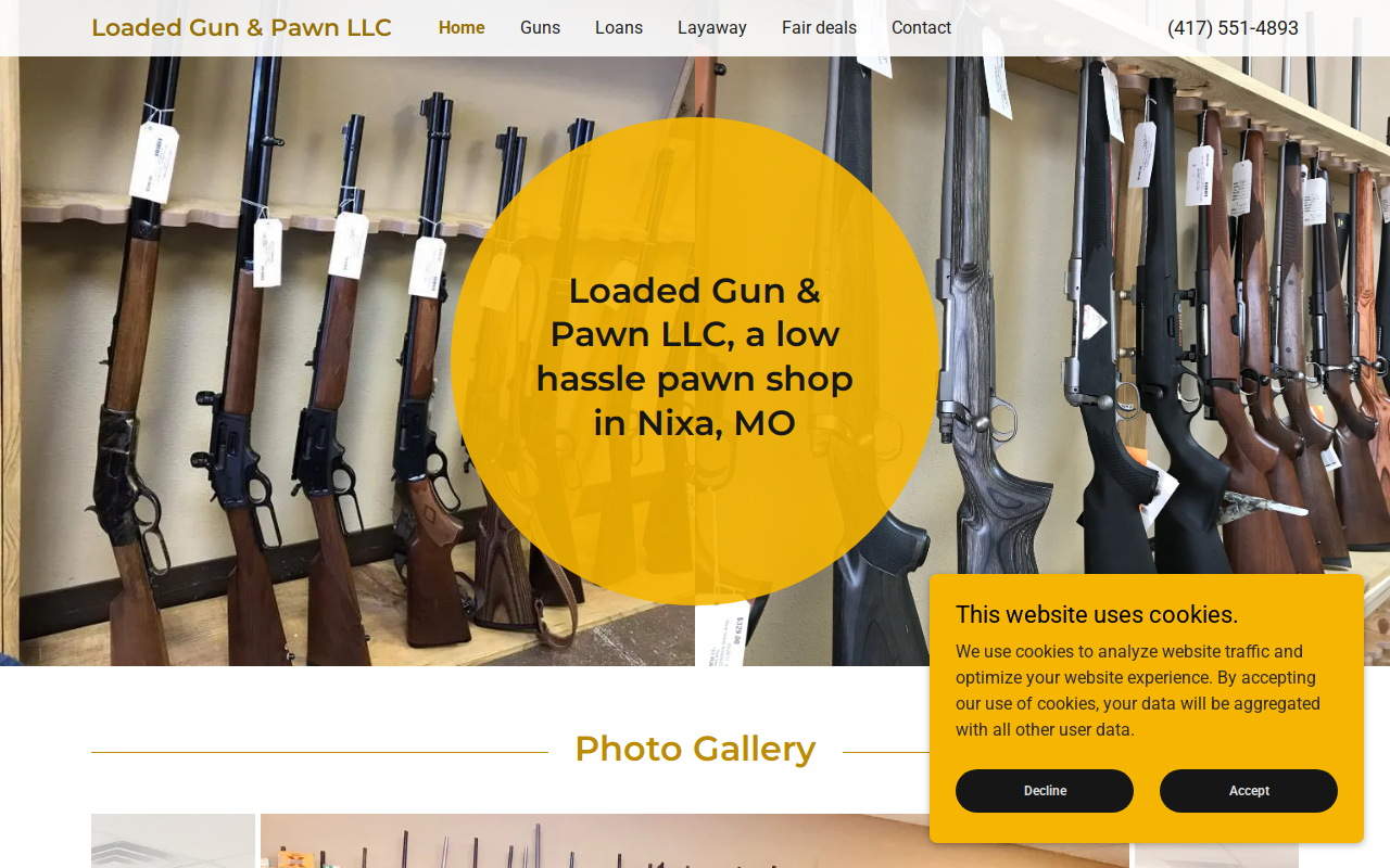 Loaded Gun & Pawn website preview