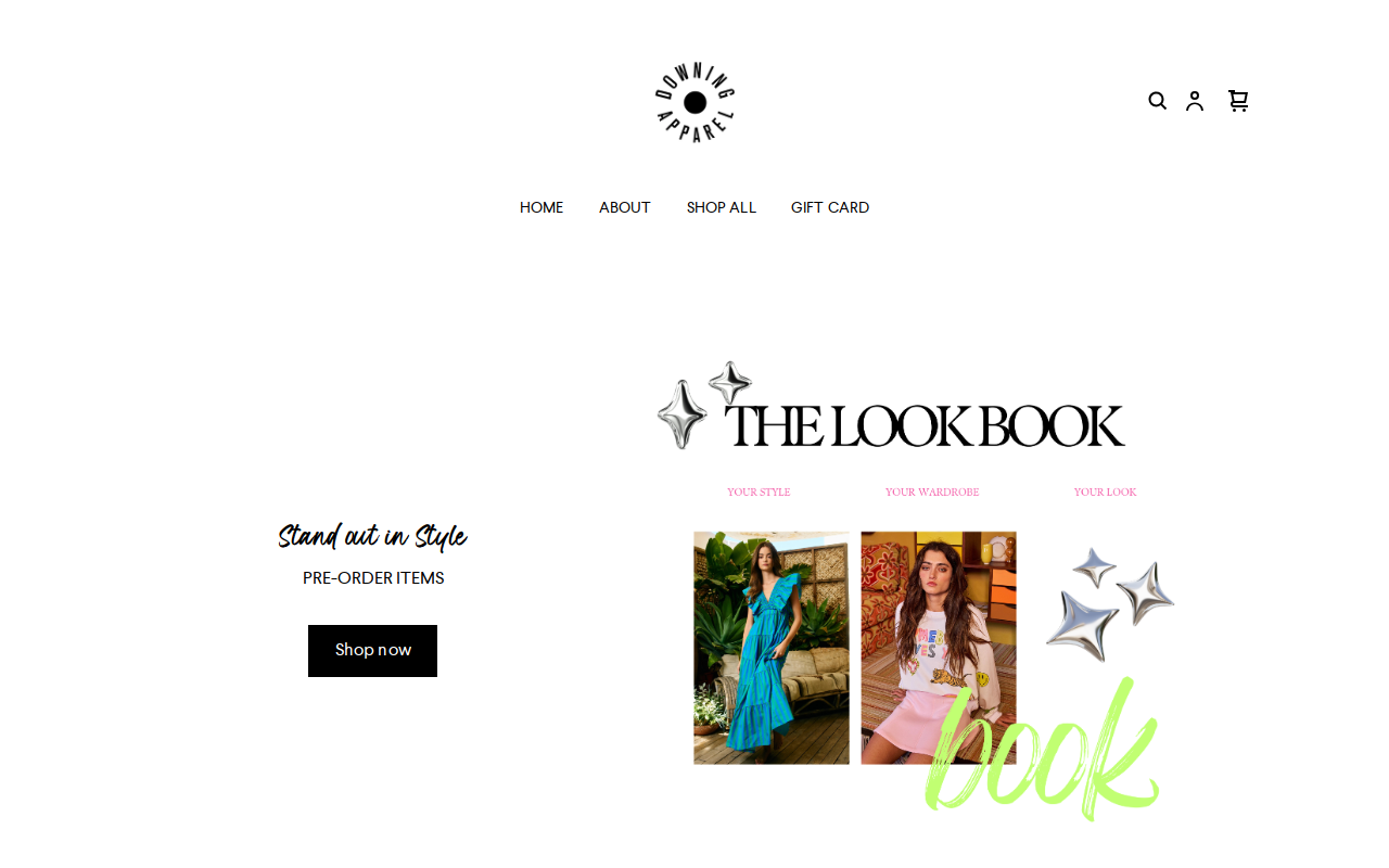 Downing Apparel website preview