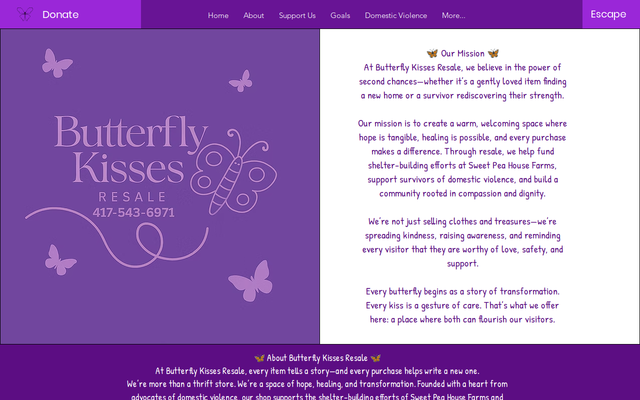 Butterfly Kisses Resale website preview