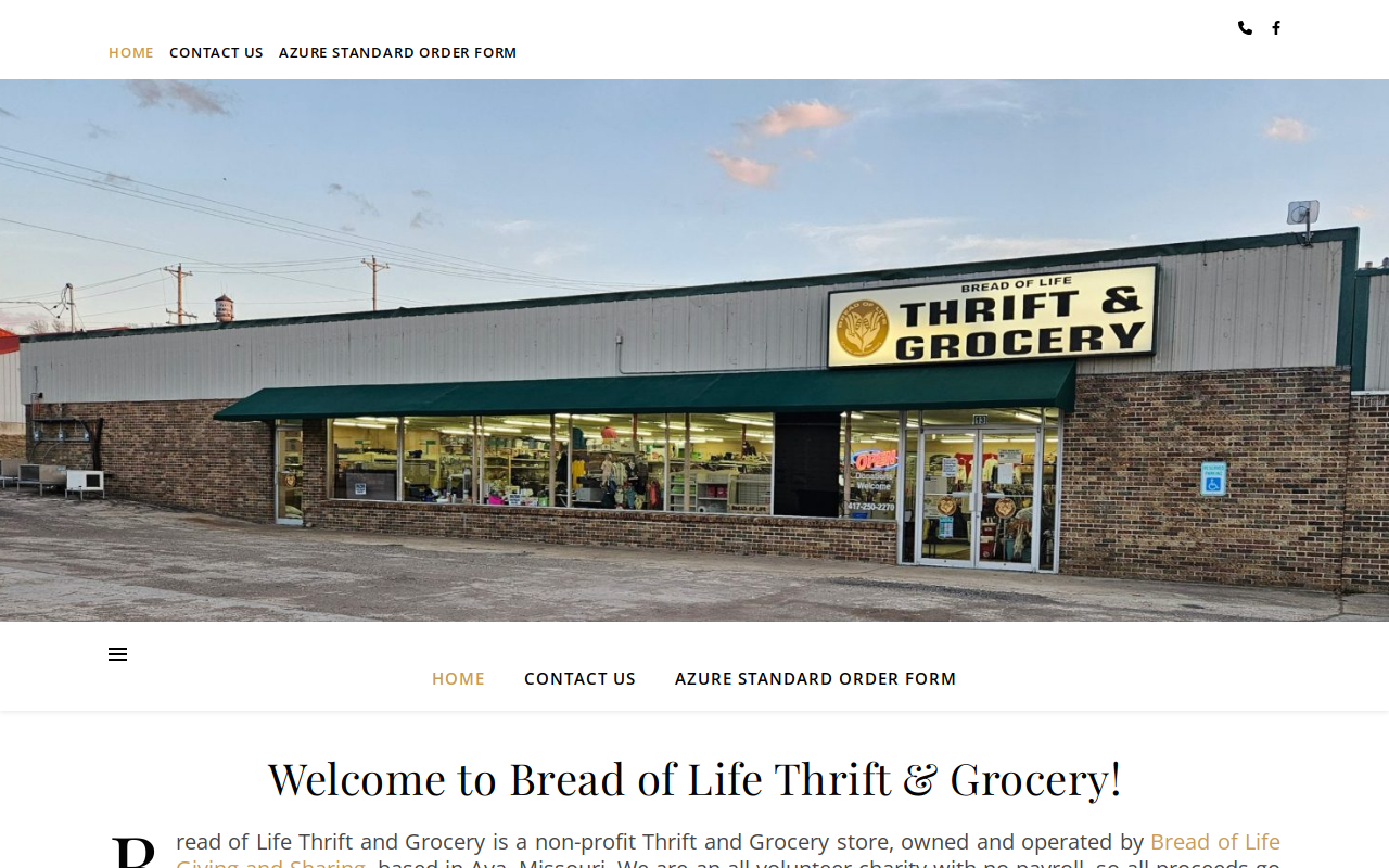 Bread of Life Thrift & Grocery website preview