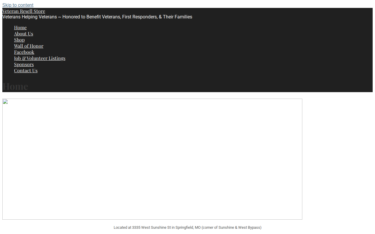 Veteran Resell Store website preview