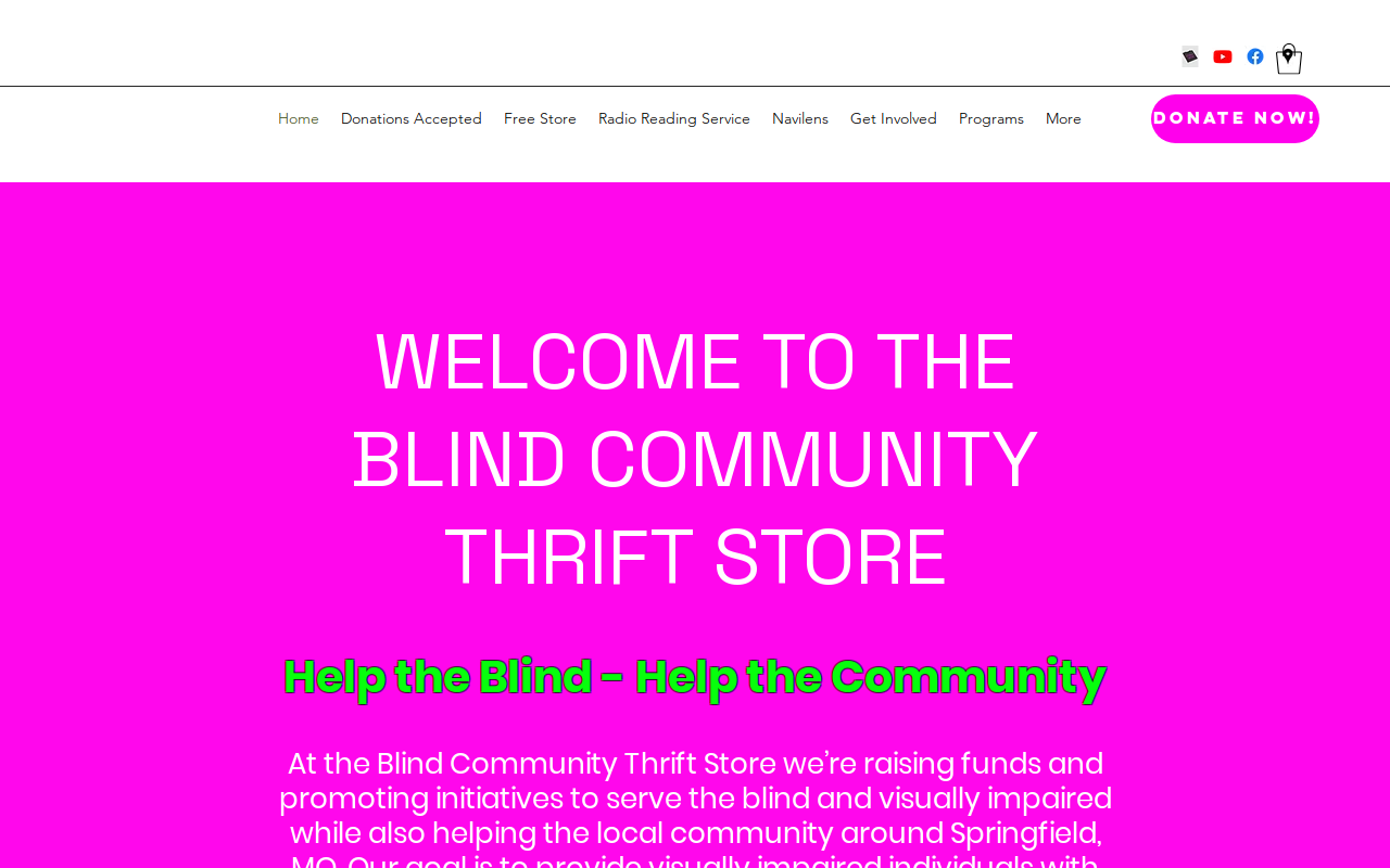 Blind Community Thrift Store website preview