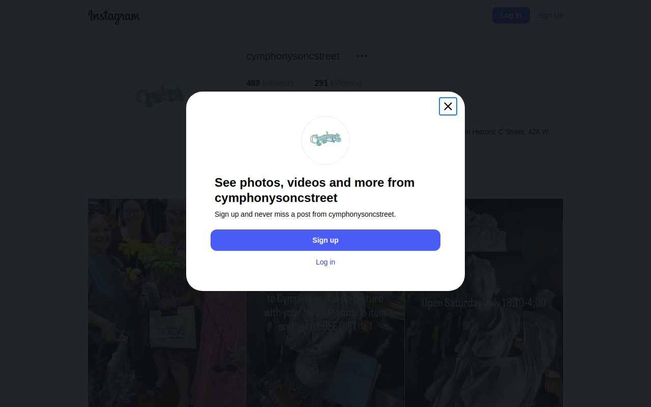 Cymphony's website preview