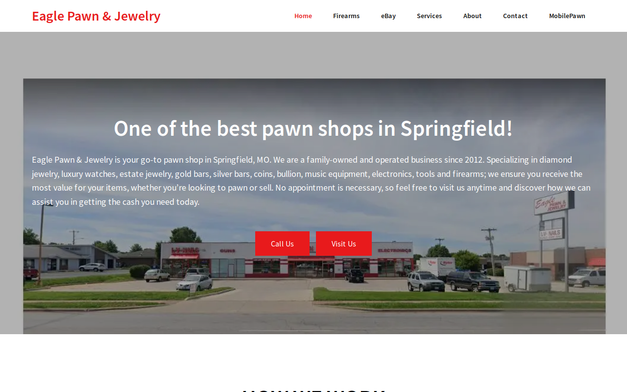 Eagle Pawn & Jewelry website preview