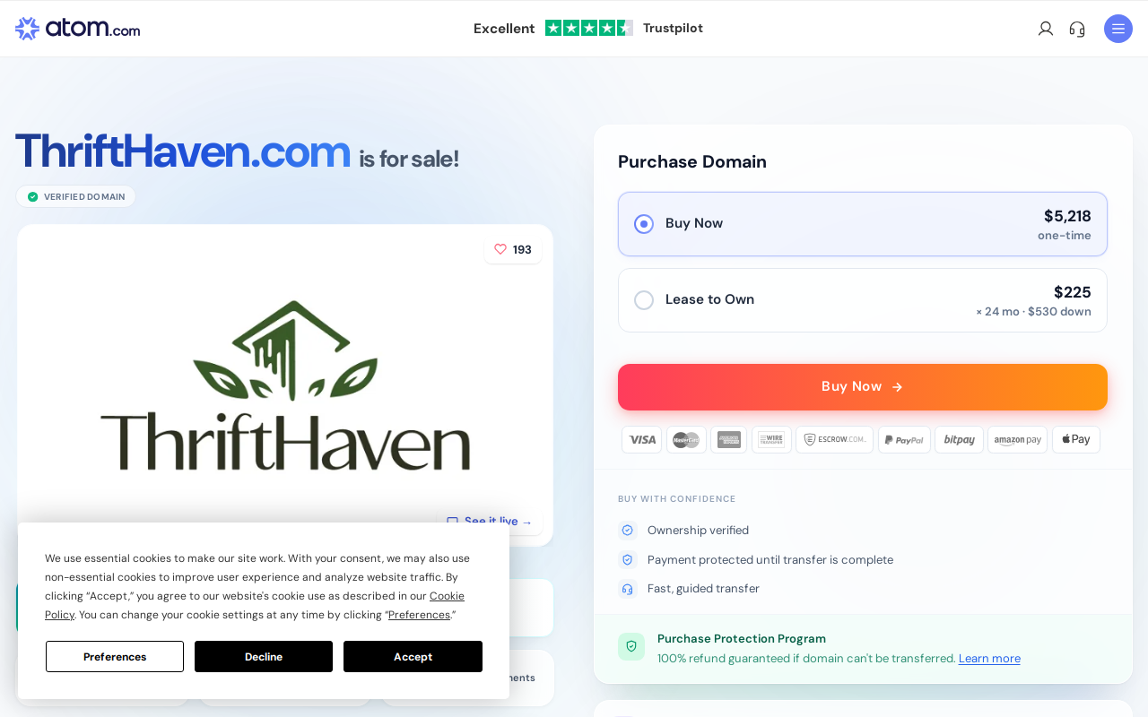 Thrift Haven website preview