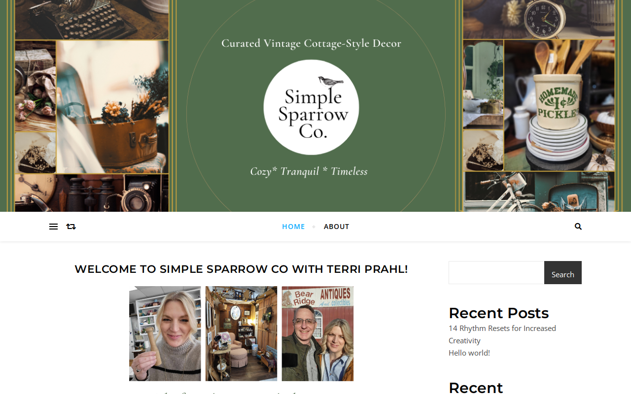 Simple Sparrow Co. website preview