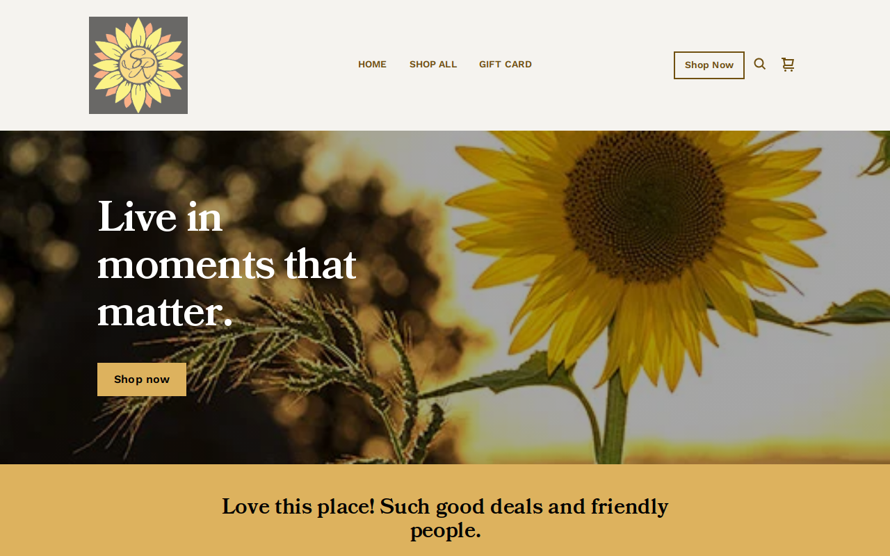 Sunflower Relics and Resale website preview