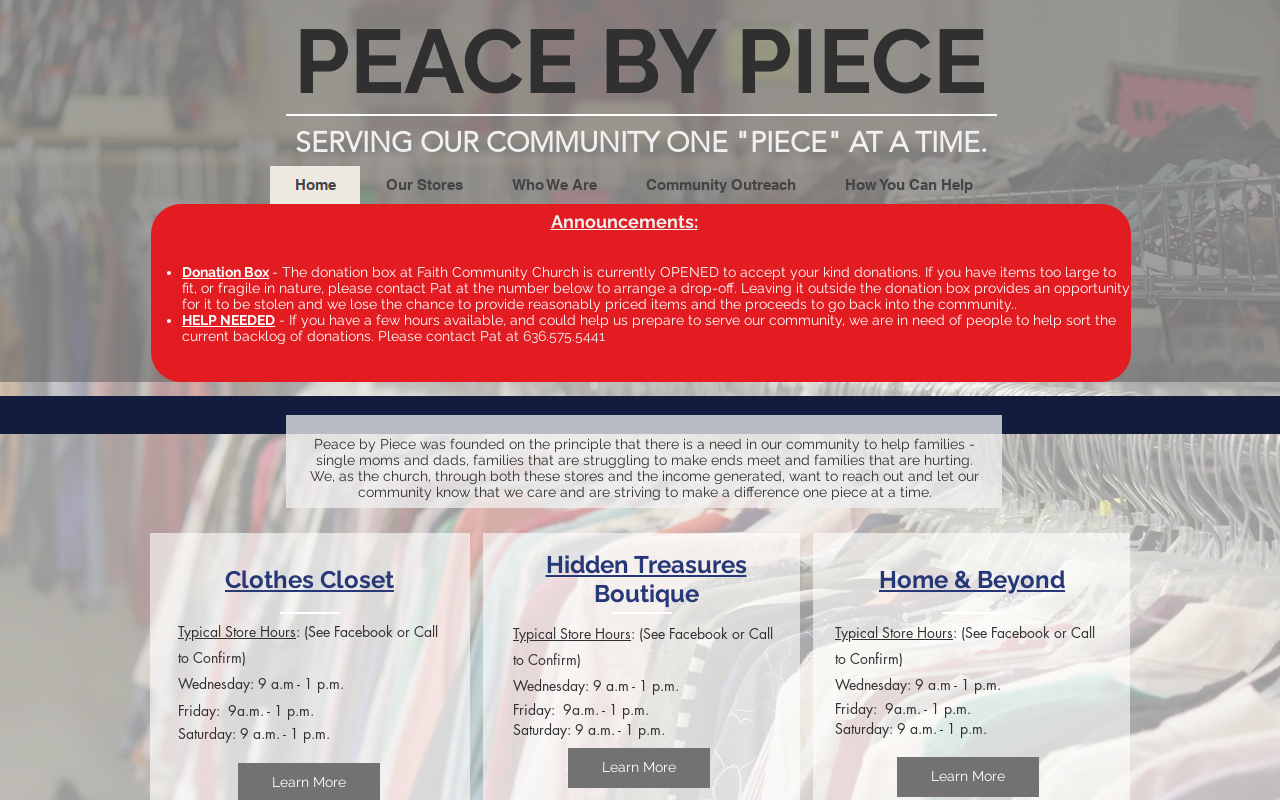 Peace by Piece website preview