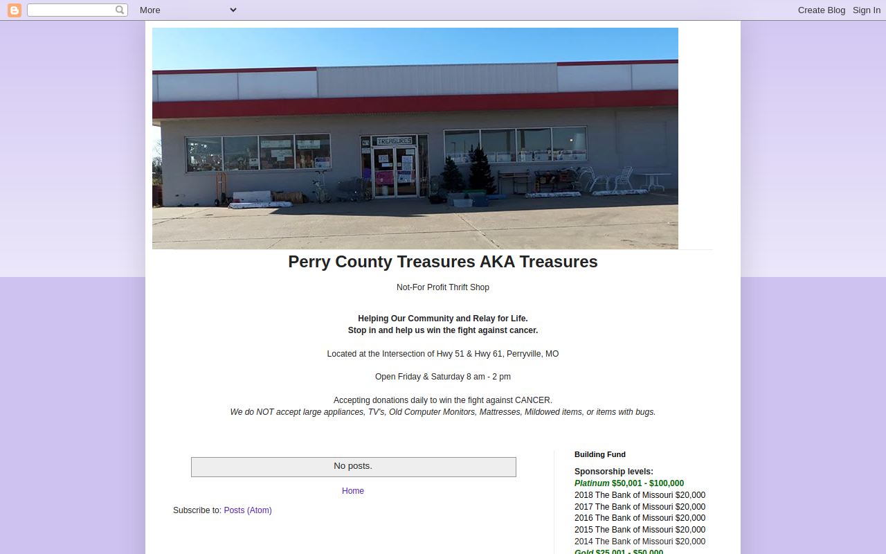 Perry County Treasures website preview