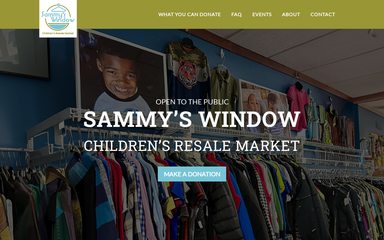 Sammy's Window Children's Resale Market website preview