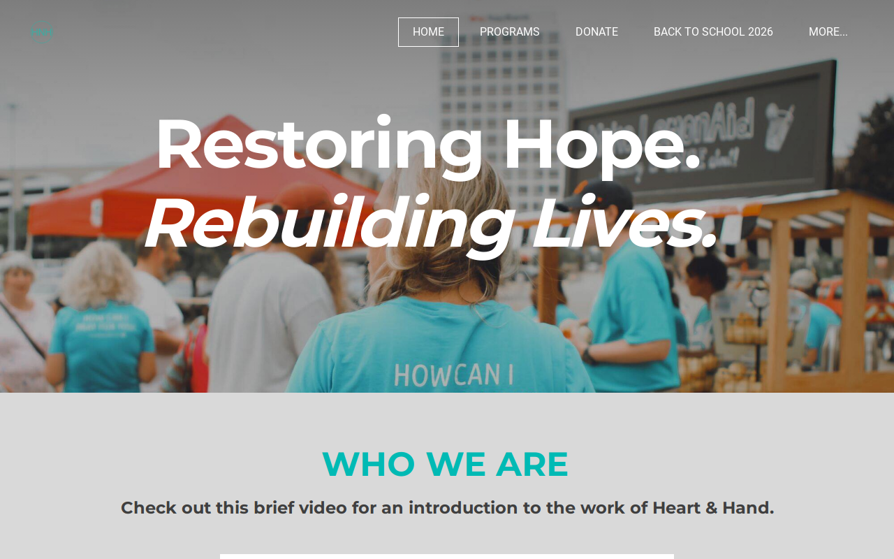 Heart N Hand Thrift Store website preview