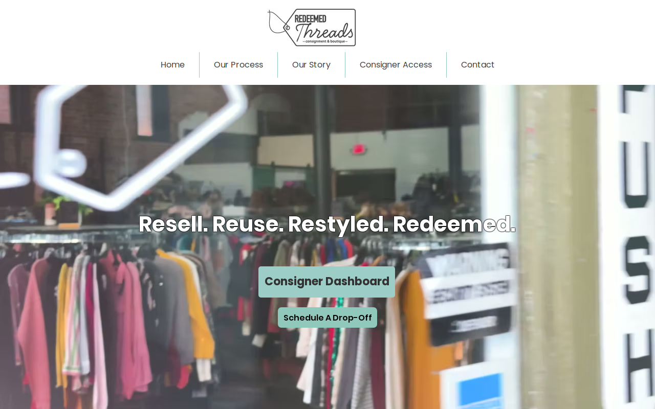 Redeemed Threads Consignment & Boutique website preview