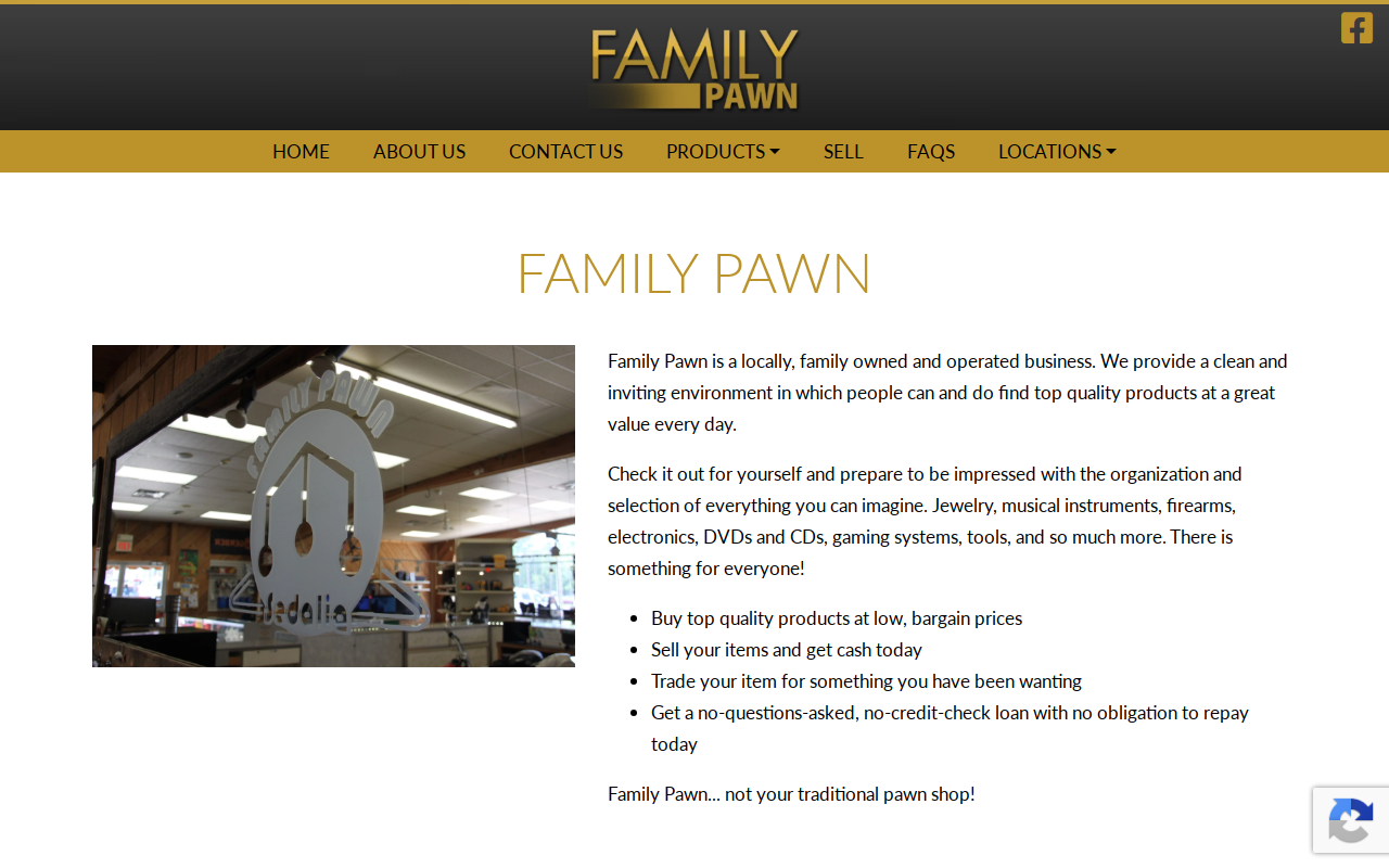 Family Pawn Store website preview