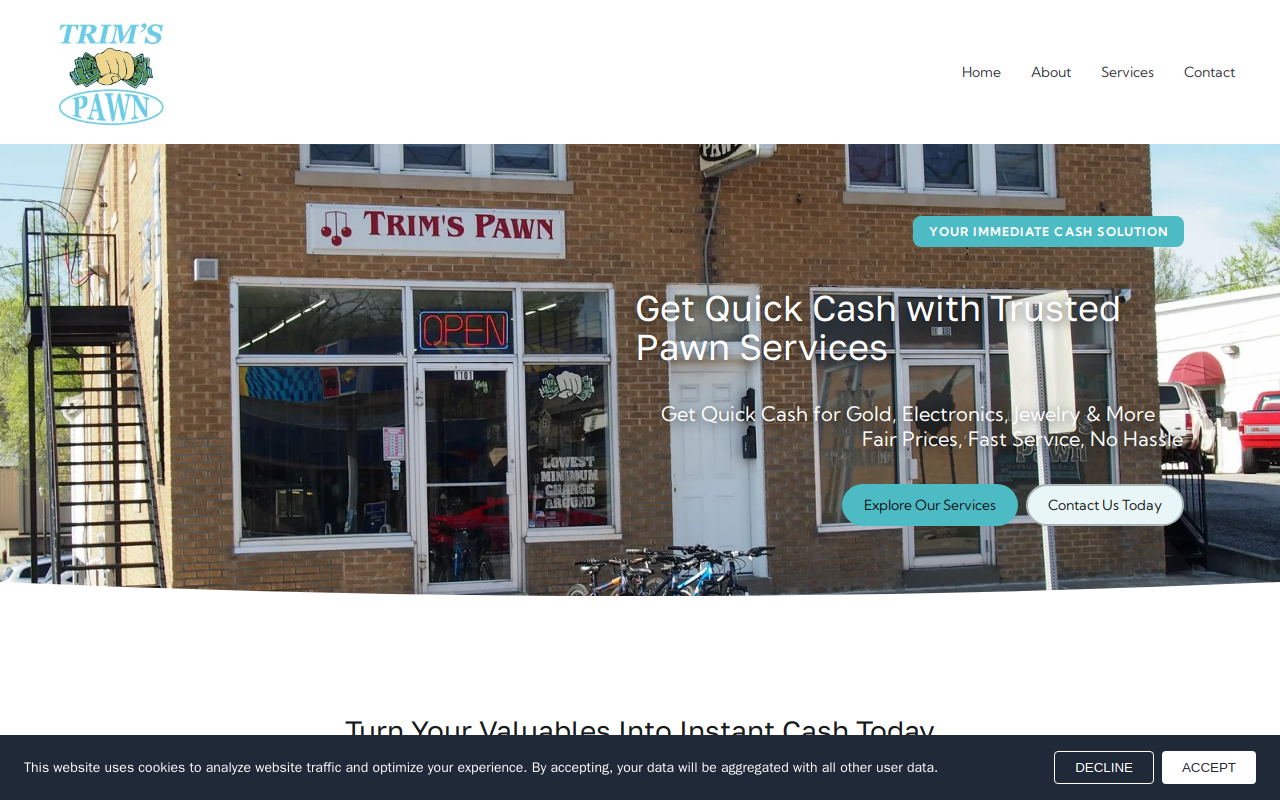 Trim's Pawn website preview