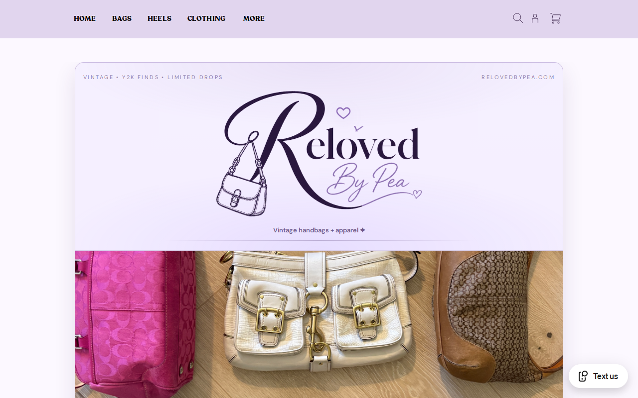 Reloved By Pea website preview