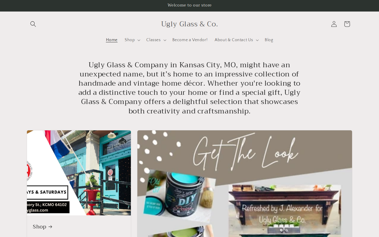 Ugly Glass & Company website preview