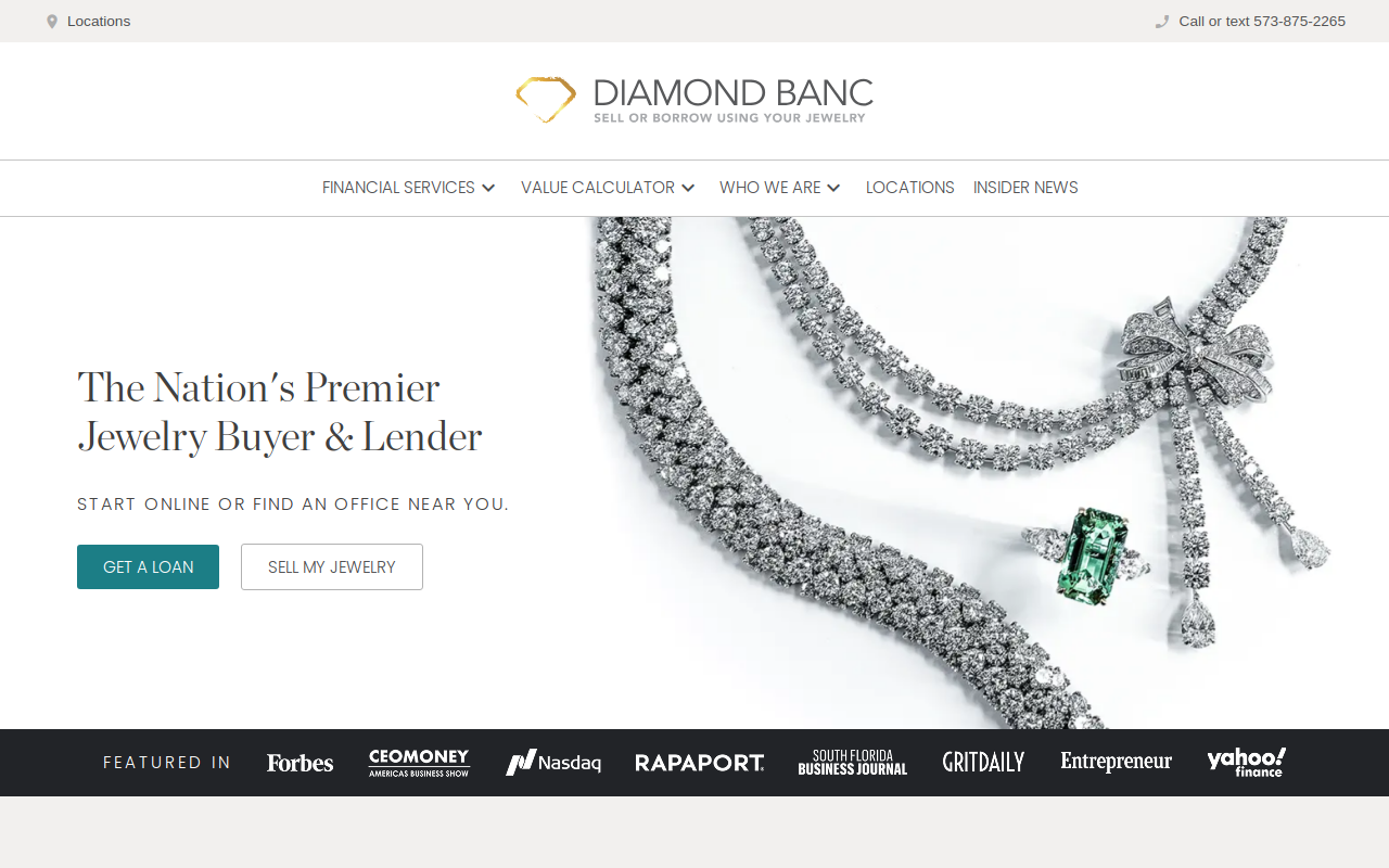 Diamond Banc website preview