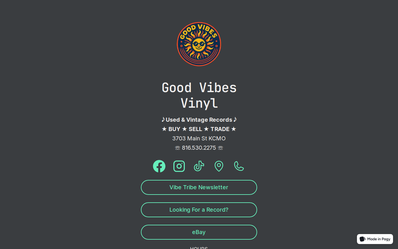 Good Vibes Vinyl website preview