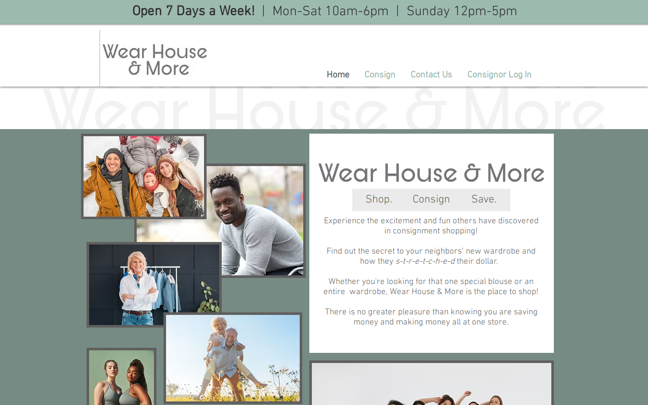 Wear House and More website preview