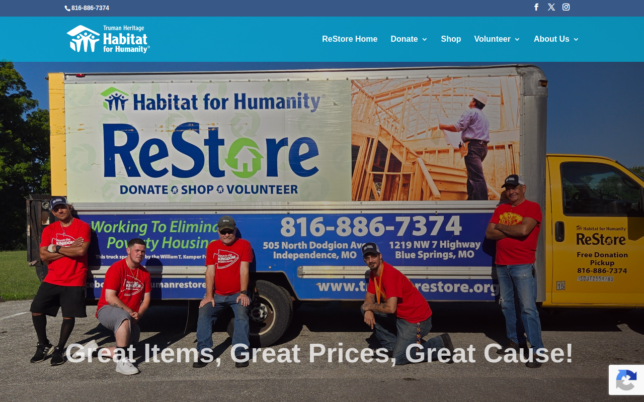 Truman Heritage Habitat ReStore website preview