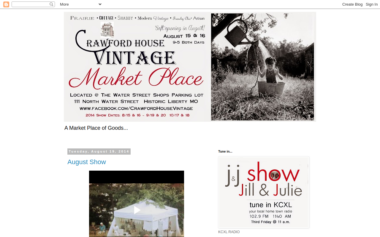 Crawford House Vintage Market Place website preview